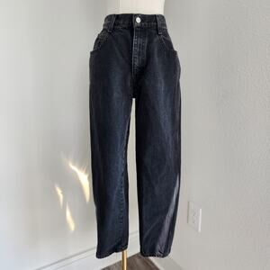 Vintage 90s Gitano Black Wash High Rise Tapered Leg Denim Jeans 2 80s